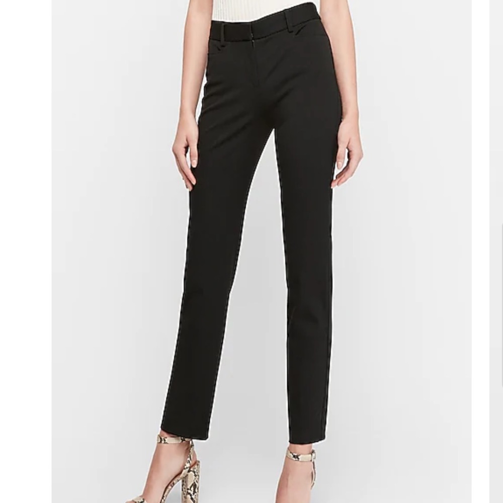 Express Columnist Ankle Mid Rise Pants in Black - Stretch Size 0R - 0 Regular
